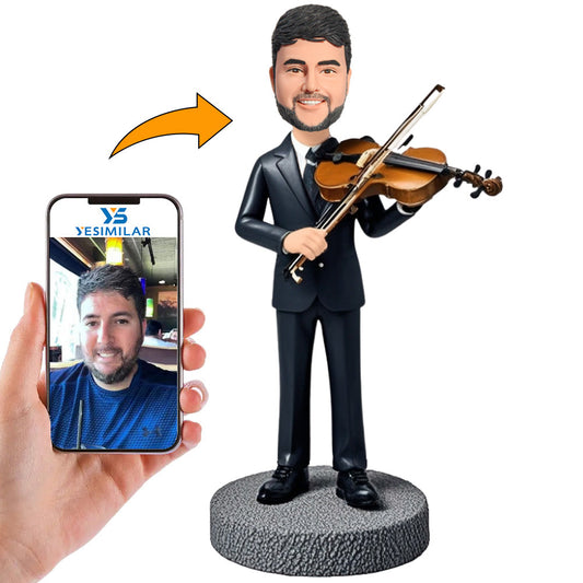 Male Musician Playing Violin Custom Bobbleheads