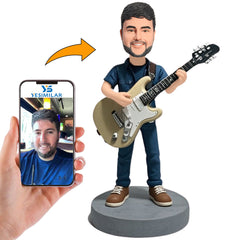 Guitarist in Denim Suit Custom Bobbleheads