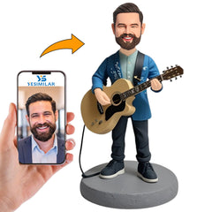 Rock Male Guitarist Custom Bobbleheads Personalized Figure