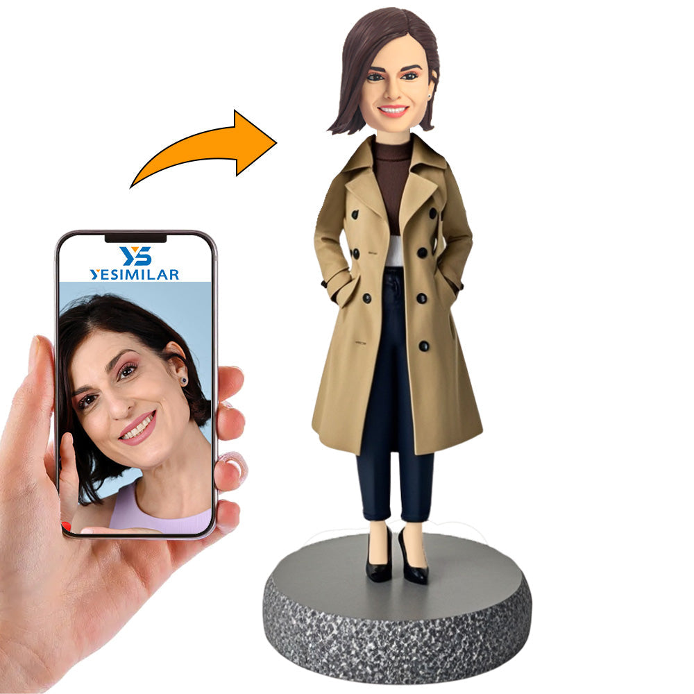 Trendy Coat and Jeans Custom Bobbleheads