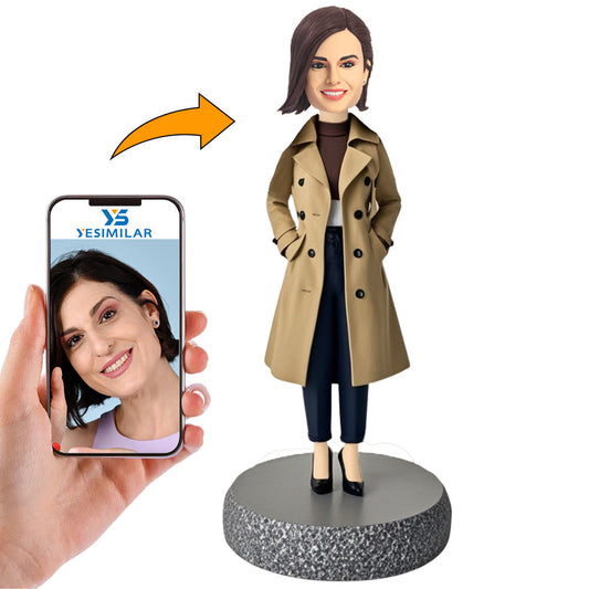 Trendy Coat and Jeans Custom Bobbleheads