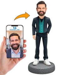 Man with Left Hand in Pocket Custom Bobbleheads