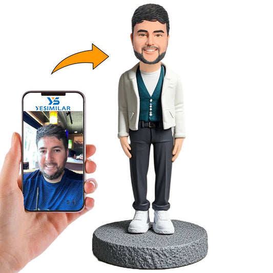 Casual Cool Male Custom Bobbleheads Personalized Doll