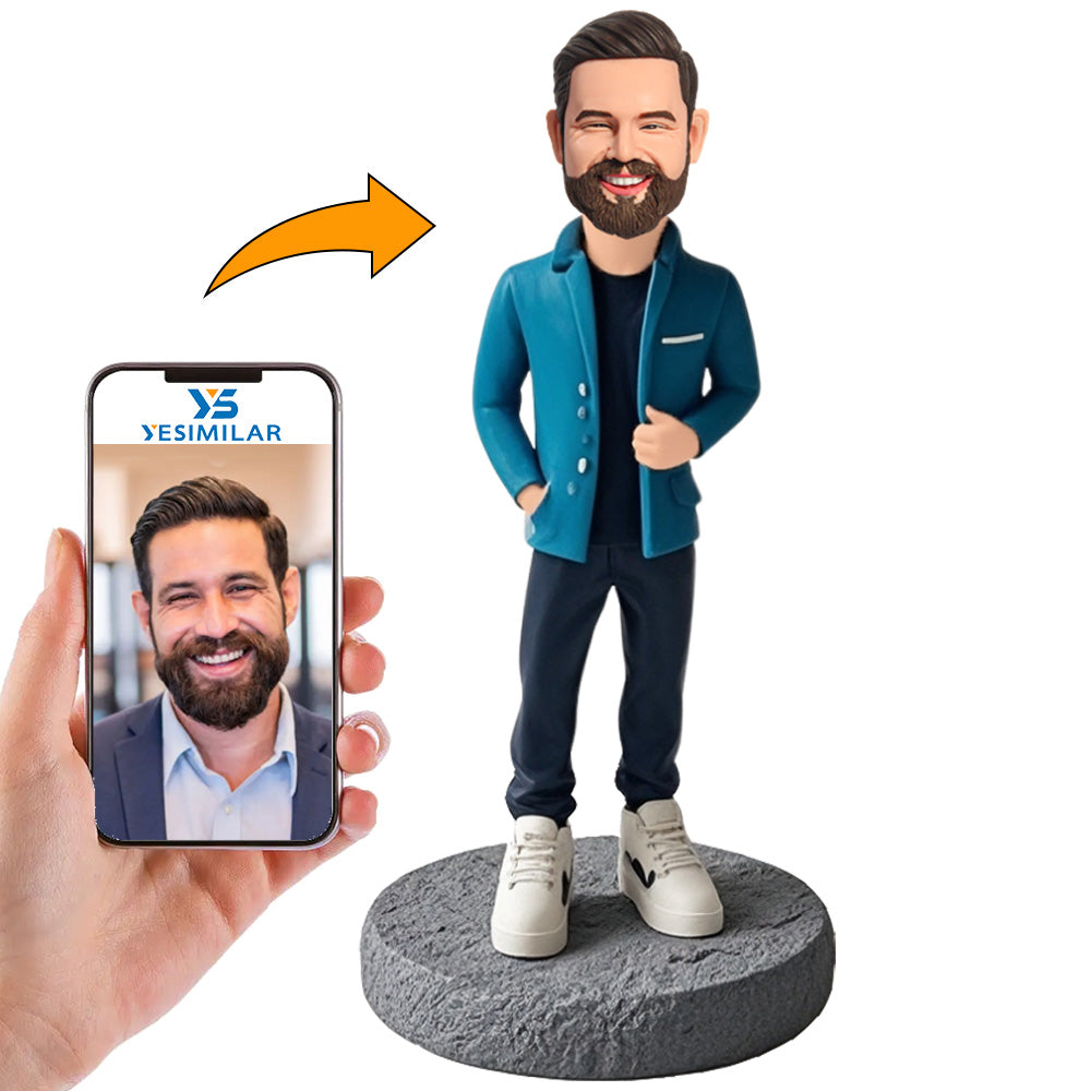 Effortless Chic Men Custom Modern Bobbleheads