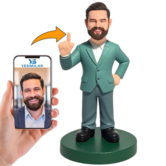 Man with Index Finger Up Custom Bobbleheads