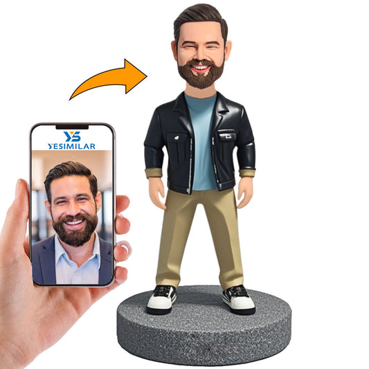 Strong Casual Man Custom Bobbleheads Personalized Figure