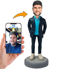 Fashion Boy with Necklace Custom Bobbleheads
