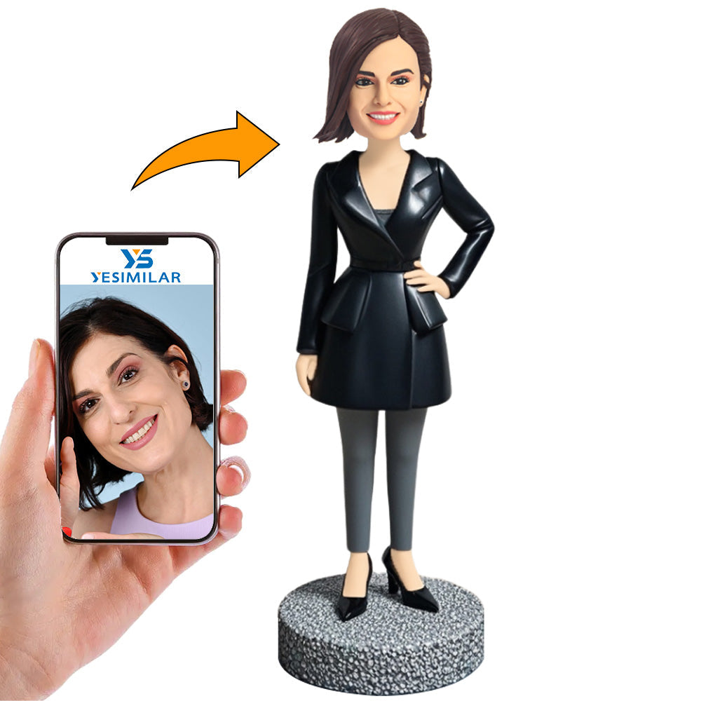 Woman in Black Dress Custom Bobbleheads Personalized Doll