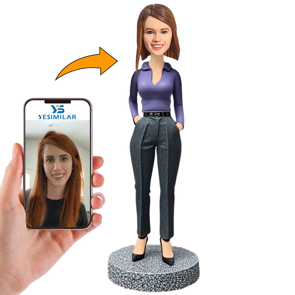 Minimalist Look Women Custom Bobbleheads