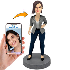 Fashion Woman with Hands on Waist Custom Bobbleheads