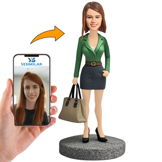 Sophisticated Casual Female Custom Bobbleheads