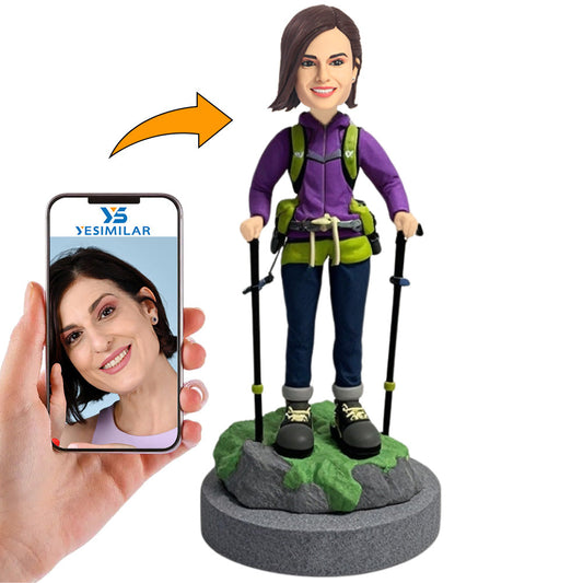 Mountain Climber Female Climbing Custom Bobbleheads