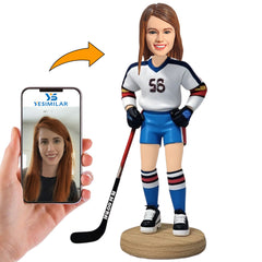 Number 56 Hockey Player Custom Bobbleheads Personalized Figure