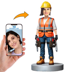 Female Engineer with Tools Custom Bobbleheads