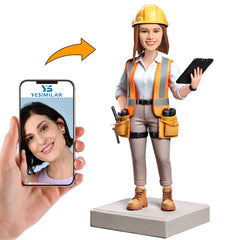 Female Engineer Holding Notebook Custom Bobbleheads