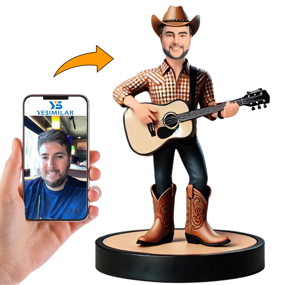 Cowboy Guitarist Custom Bobbleheads Personalized Figure