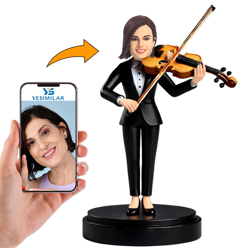 Female Violinist Custom Bobbleheads Personalized Figure