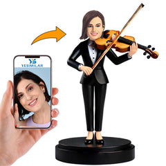 Female Violinist Custom Bobbleheads Personalized Figure