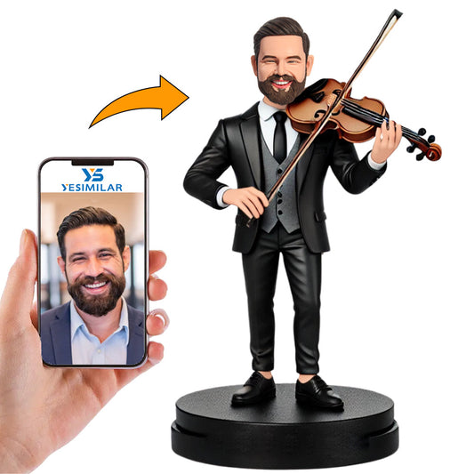 Male Violinist Custom Bobbleheads Personalized Figure