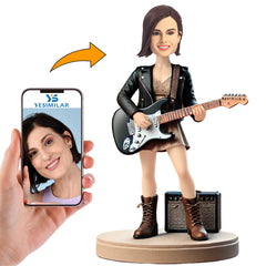 Beautiful Guitarist Cool Girl Custom Bobbleheads