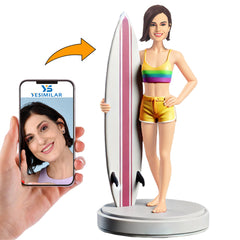 Sexy Girl Holding Surfboard Custom Bobbleheads