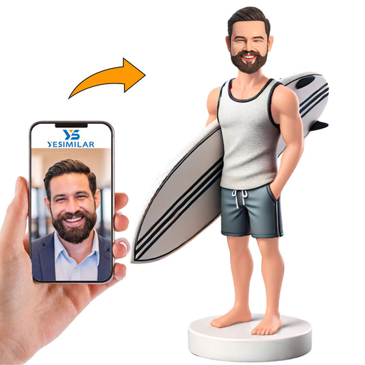 Male Surfing Instructor Custom Bobbleheads Personalized Gifts