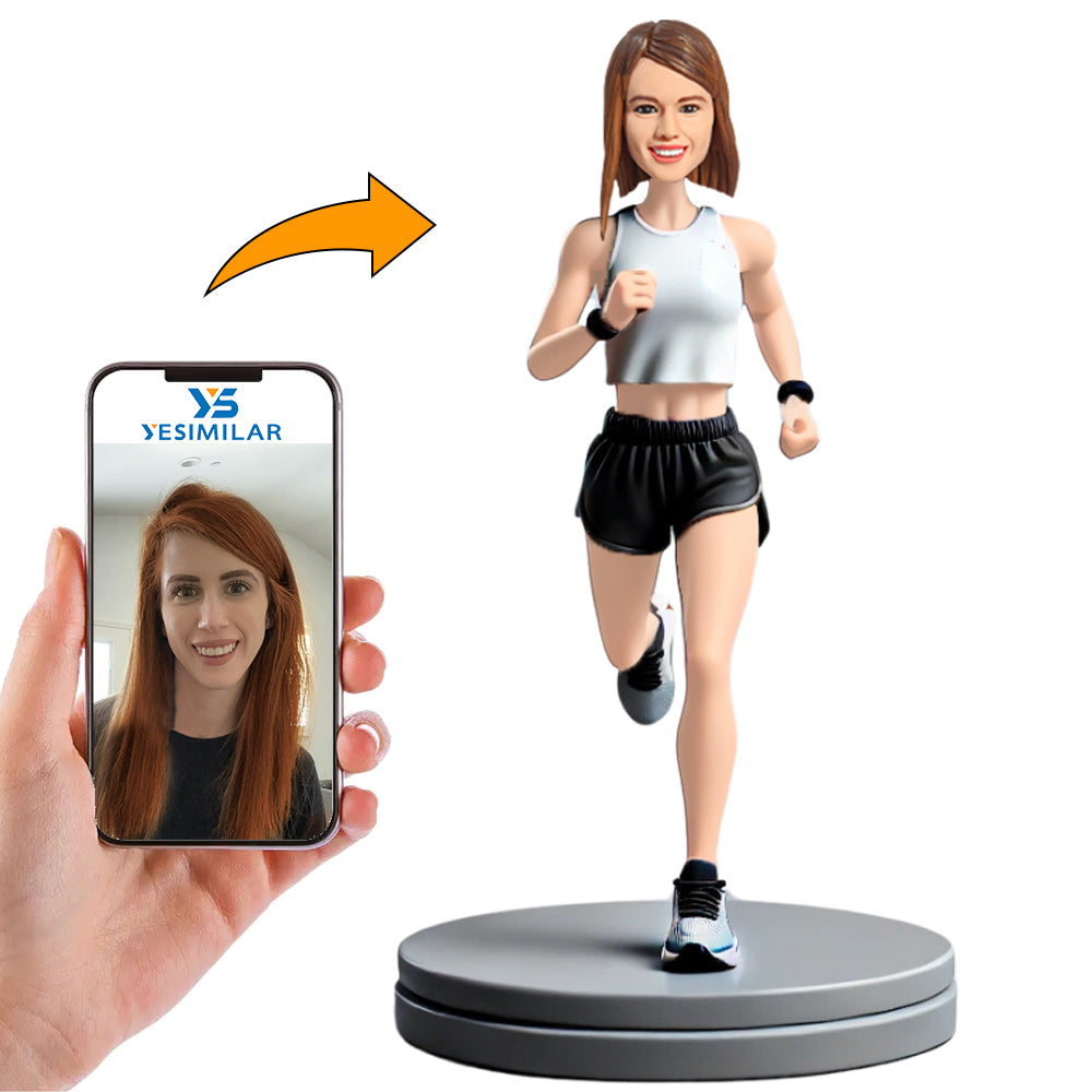 Running Woman Custom Bobbleheads Personalized Doll