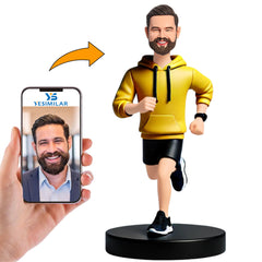 Happy Running Man Custom Bobbleheads Personalized Doll