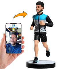 Happy Running Man in Sportswear Custom Bobbleheads