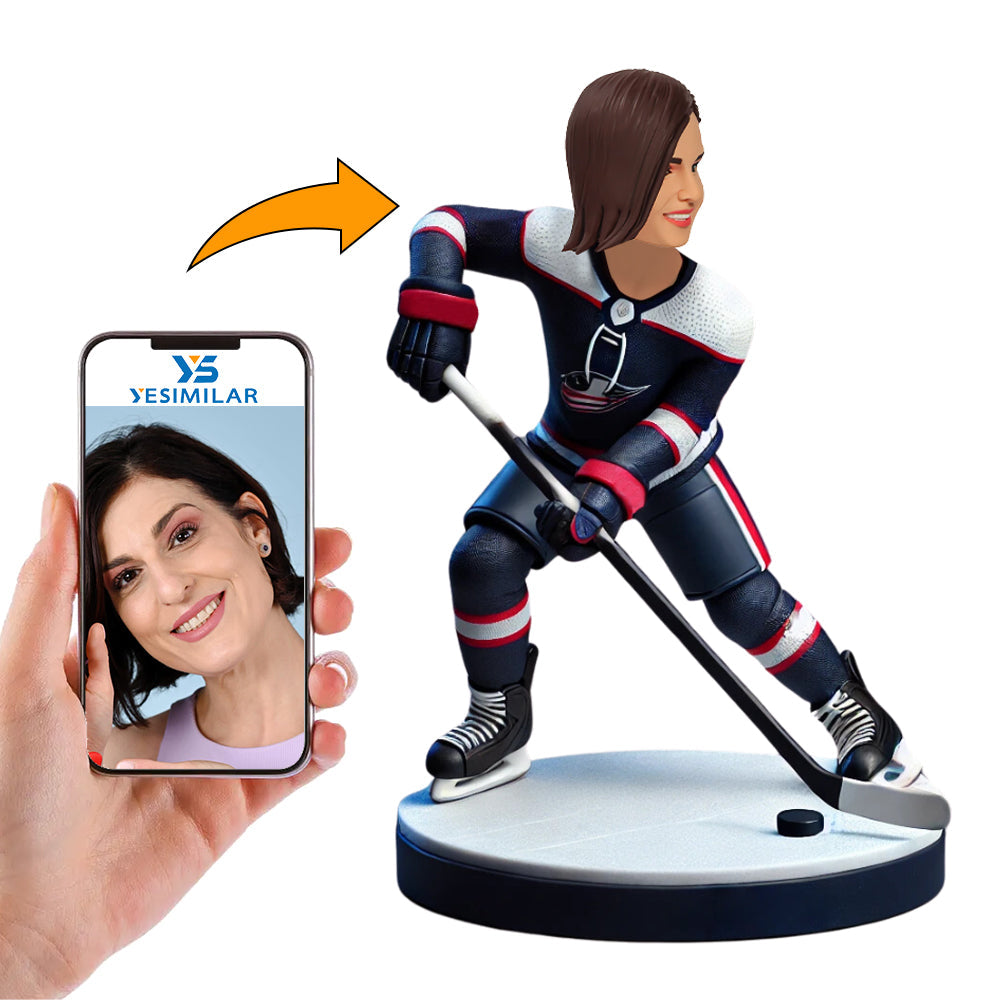 Female Hockey Fans Custom Bobbleheads Personalized Doll