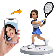 Female Tennis Player in Dress Custom Bobbleheads