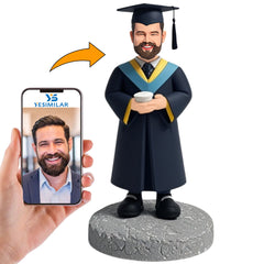 Happy Graduate Student Hold Cup Custom Bobbleheads Personalized Doll