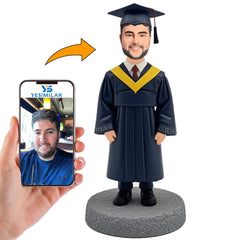 Graduation Man Personalized Graduation Gift with Hat Custom Bobbleheads