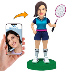 Beautiful Female Badminton Player Custom Bobbleheads