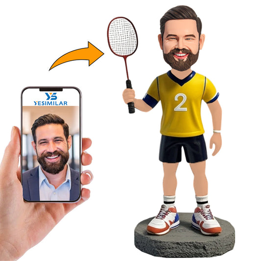 Number 2 Male Badminton Player Custom Bobbleheads