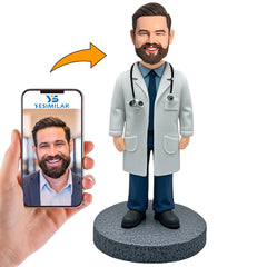 Male Doctor in White Coat Custom Bobbleheads