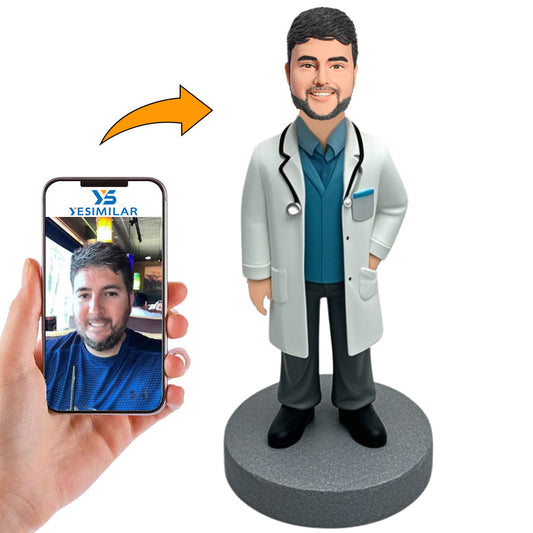 Male Surgeon with Stethoscope Custom Bobbleheads