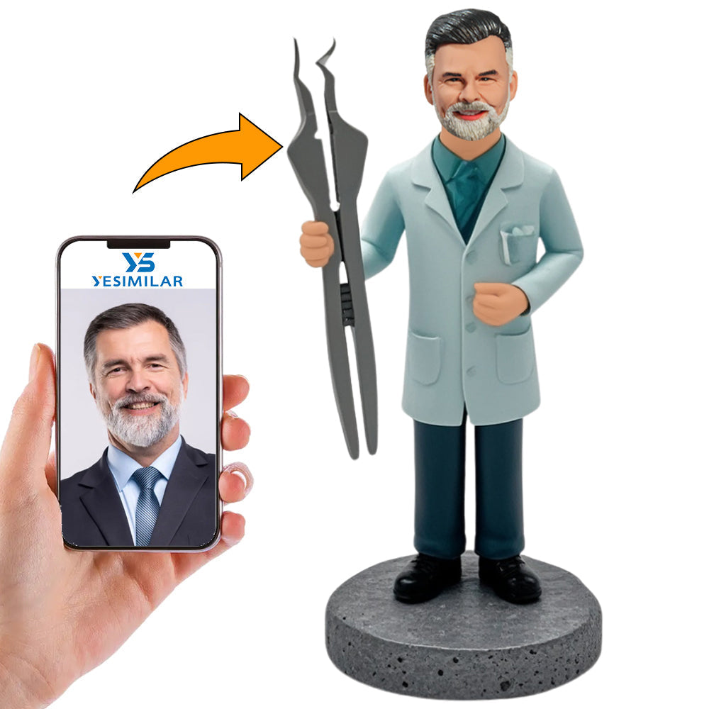 Doctor Holding Surgical Tools Custom Bobbleheads