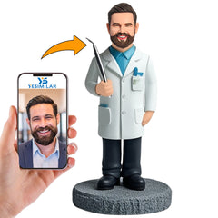 Male Doctor Holding Surgical Tools Custom Bobbleheads