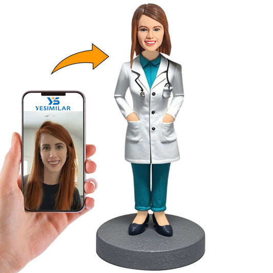 Female Doctor Custom Bobbleheads Personalized Doll