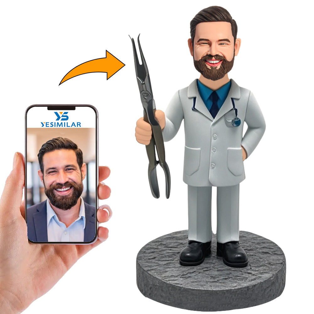 Male Operating Room Doctor Holding Scissors Custom Bobbleheads