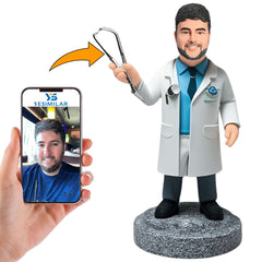 Male Doctor Holding Tweezers Custom Bobbleheads