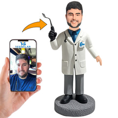 Physician Doctor Holding Surgical Tools Custom Bobbleheads