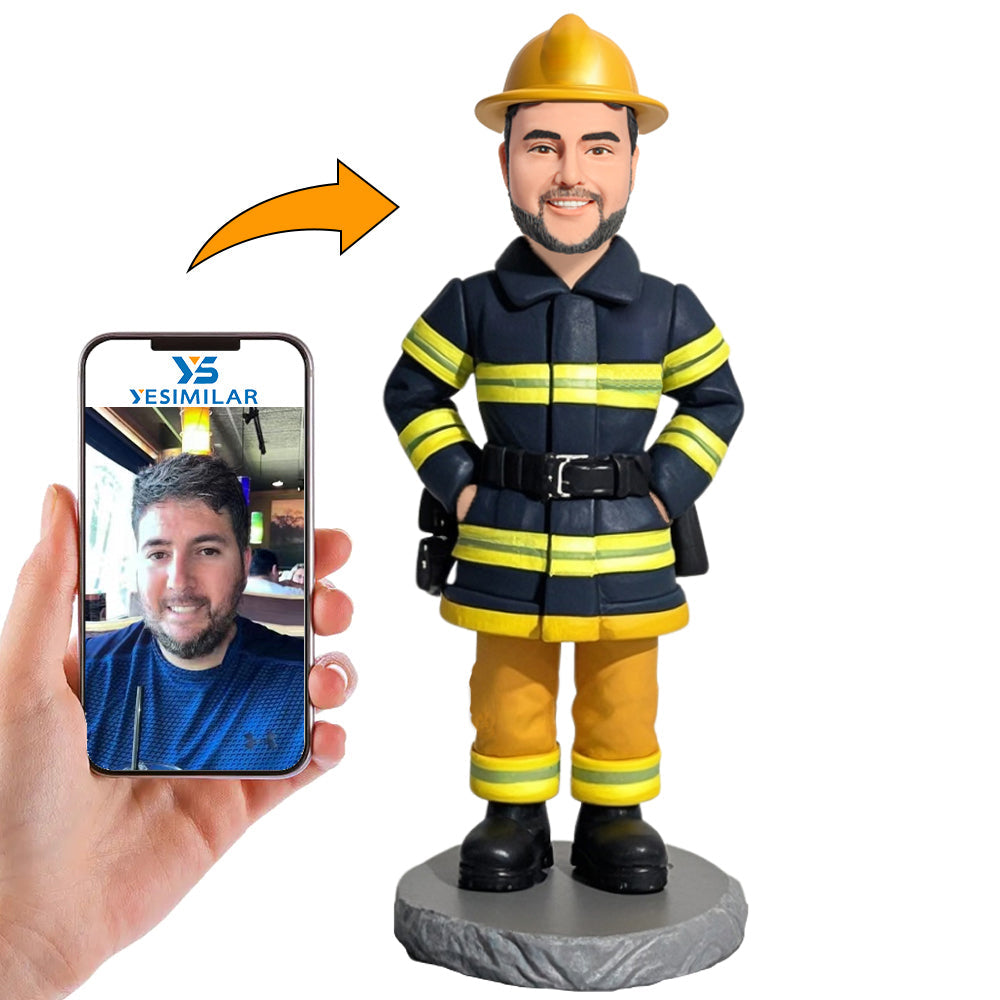 Handsome Firefighter Custom Bobbleheads Personalized Gifts