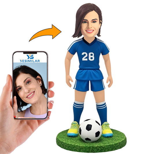 No. 28 Female Soccer Player Custom Bobbleheads