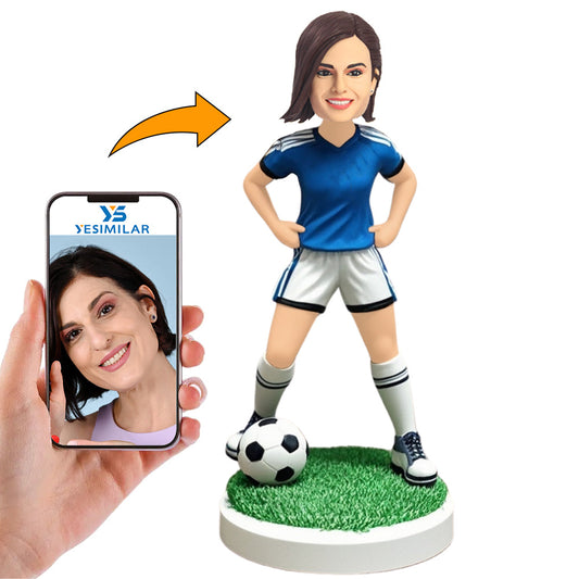 Female Soccer Fans Custom Bobbleheads