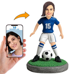 Number 16 Female Soccer Player Custom Bobbleheads