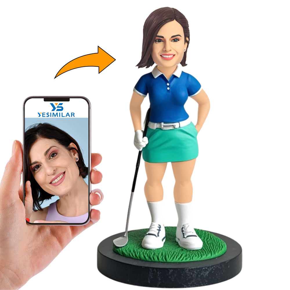 Busty Female Golf Coach Custom Bobbleheads