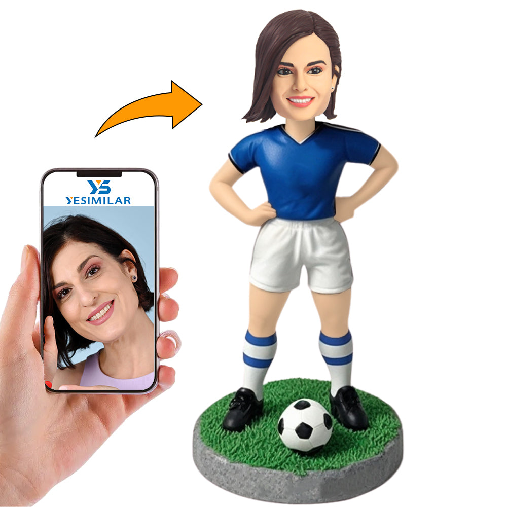 Popular Female Soccer Player Custom Bobbleheads Personalized Doll