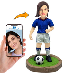 Popular Female Soccer Fans Custom Bobbleheads Personalized Doll